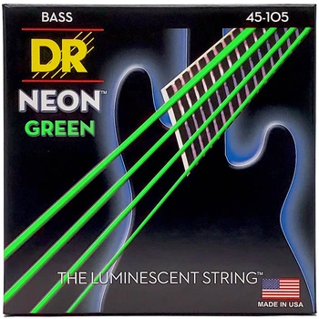 Струны для бас-гитары DR STRINGS NEON GREEN BASS - MEDIUM (45-105)