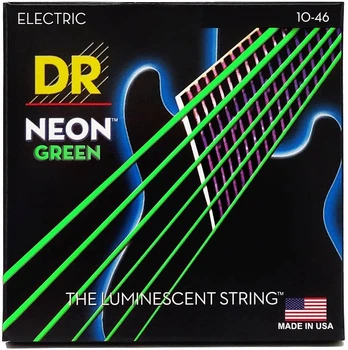 Струны для электрогитары DR STRINGS NEON GEEN ELECTRIC - MEDIUM (10-46)