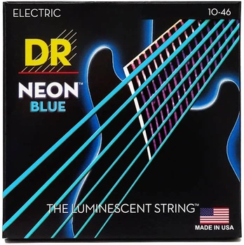 Струны для электрогитары DR STRINGS NEON BLUE ELECTRIC - MEDIUM (10-46)