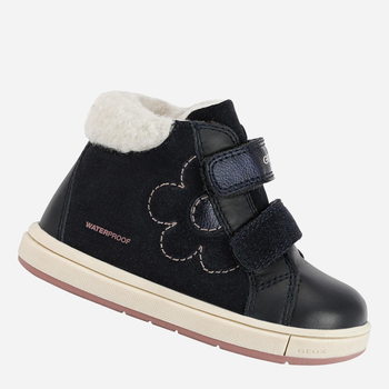 Zimowe trzewiki dziewczęce ocieplane Geox Sneakers B264ZA02243-C4021 25 Ciemnogranatowe (8050036767455)