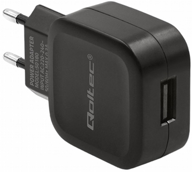 Мережевий зарядний пристрій Qoltec 12 W USB Black (5901878501802)