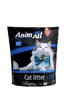 Наповнювач для котячого туалету AnimAll Синій аквамарин силікагелевий вбірний 3.2 кг (7.6 л) (2000981045395)
