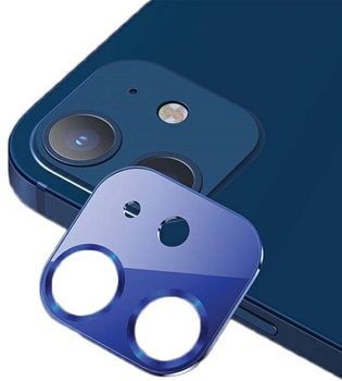 Zestaw szkieł hartowanych USAMS Camera Lens Glass do aparatu iPhone 12 mini metal niebieski (6958444940250)
