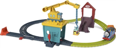 Игровой набор паровозик Томас и кран Карли Thomas Friends Motorized Toy Train Set Fix Em Up Friends With Carly Fisher-Price (HDY58)