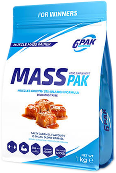 Gainer 6PAK Nutrition Mass Pak 1000 g Salty Caramel (5902811813501)
