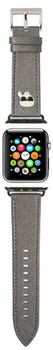 Pasek Karl Lagerfeld Saffiano Karl Heads KLAWLOKHG do Apple Watch Series 1/2/3/4/5/6/7/8/SE/SE2/Ultra 42-45 mm Srebrny (3666339033743)