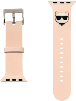 Pasek Karl Lagerfeld Silicone Choupette Heads KLAWLSLCP do Apple Watch Series 1/2/3/4/5/6/7/SE 42-45 mm Różowy (3666339033682)