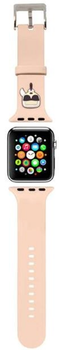 Pasek Karl Lagerfeld Silicone Karl Heads KLAWLSLKP do Apple Watch Series 1/2/3/4/5/6/7/8/SE/SE2/Ultra 42-45 mm Różowy (3666339031633)