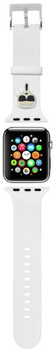 Pasek Karl Lagerfeld Silicone Karl Heads KLAWLSLKW do Apple Watch Series 1/2/3/4/5/6/7/8/SE/SE2/Ultra 42-45 mm Biały (3666339031657)