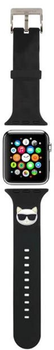 Pasek Karl Lagerfeld Silicone Choupette Heads KLAWMSLCK do Apple Watch Series 1/2/3/4/5/6/7/SE 38-41 mm Czarny (3666339031664)