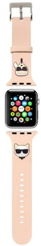 Pasek Karl Lagerfeld Silicone Karl & Choupette Heads KLAWMSLCKP do Apple Watch Series 1/2/3/4/5/6/7/SE 38-41 mm Różowy (3666339031565)