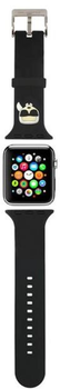 Pasek Karl Lagerfeld Silicone Karl Heads KLAWMSLKK do Apple Watch Series 1/2/3/4/5/6/7/SE 38-41 mm Czarny (3666339031602)