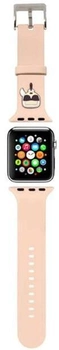 Pasek Karl Lagerfeld Silicone Karl Heads KLAWMSLKP do Apple Watch Series 1/2/3/4/5/6/7/SE 38-41 mm Różowy (3666339031626)