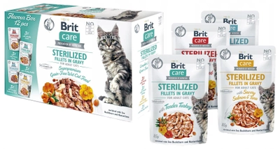 Mokra karma dla kotów sterylizowanych Brit Care Cat Sterilised Flavour Box Pouch - saszetki 12 x 85 g (8595602565337)