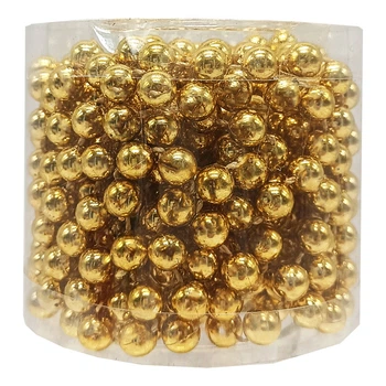 Декоративне намисто на ялинку 8070-8-5м(Gold) 8 мм, 5 метрів Золотий