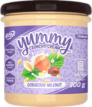 Krem 6PAK Nutrition Yummy Cream 300 g Gorgeous Milknut (5902811812481)