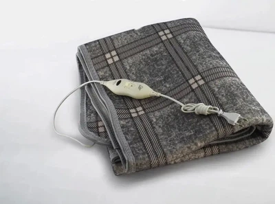 Простынь-грелка электрическая Electric Blanket 150х170см клетка Серый (2665)
