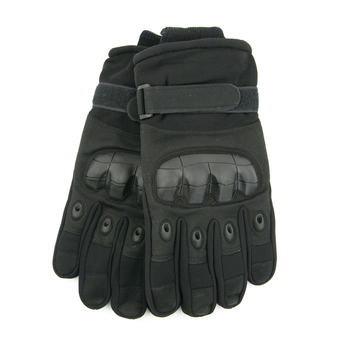 Тактичні рукавички з протектором із махровою підкладкою (арт. 23-17-31) чорний