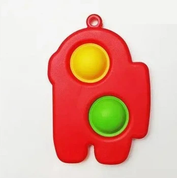 Брелок антистрес Сімл Дімпл Simple Dimple Among Us Червоний 14*10.5 см