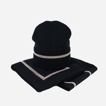 Комплект жіночий шапка + шарф Art Of Polo cz19303 One Size Чорний (5902021127450)