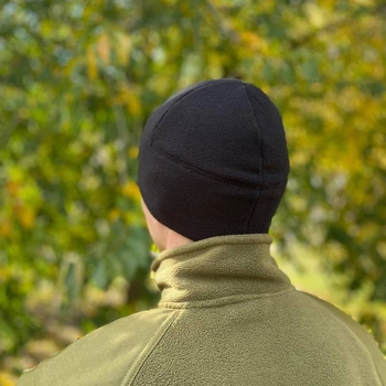Флісова зимова тактична шапка M-KET Чорний чоловіча та жіноча для щоденного носіння або як підшоломник розмір універсальний 55-57
