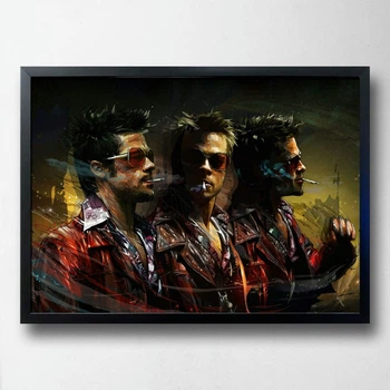 Постер на ПВХ "Brad Pitt Fight Club Triple Art" UkrPoster 2211570083 черная рамка 50х70 см