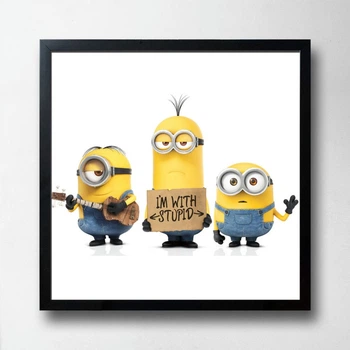 Постер на ПВХ "Minions Stupid" UkrPoster 2211550035 чорна рамка 50х50 см
