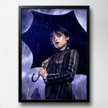 Постер на ПВХ "Wednesday With Umbrella" UkrPoster 2211570051 чорна рамка 50х70 см