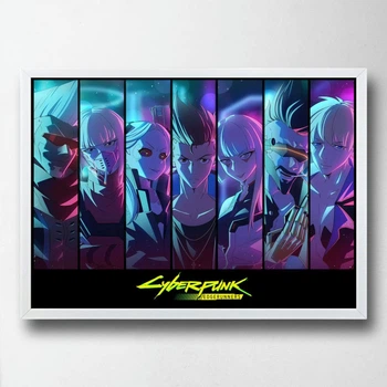 Постер на ПВХ "Cyberpunk Edgerunners Horizontal" UkrPoster 2212570061 белая рамка 50х70 см