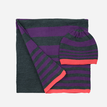 Комплект шапка + шарф Art Of Polo cz21902 One Size Графітовий/Фіолетовий (5902021180158)