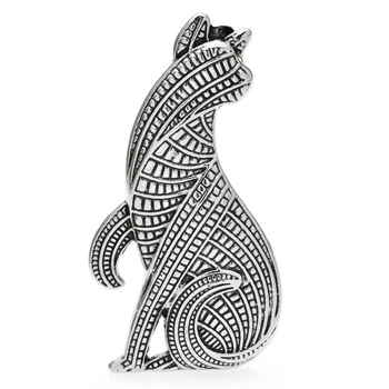 Брошь женская BROCHE бижутерия Животные Кошка Кармен серебристая BRBF112895
