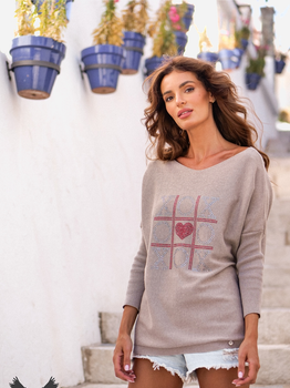 Пуловер жіночий Kamea K.21.620.04 One Size Темно-бежевий (5903246743951)