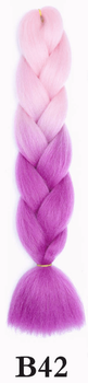 Канекалон Jumbo Braid омбре светлый розовый сиреневый сирень коса длина 60 см Вес 100 грам Термостойкий В42