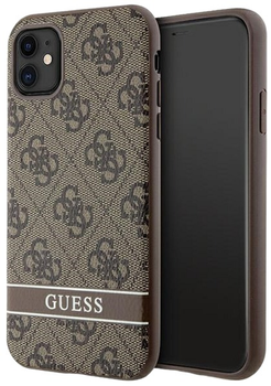 Etui Guess 4G Stripe do Apple iPhone 11 Brown (3666339170110)