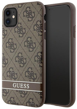 Панель Guess 4G Stripe для Apple iPhone 11 Коричнева (3666339170110)