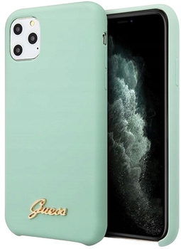 Панель Guess Silicone Vintage Gold Logo для Apple iPhone 11 Pro Max Зелений (3700740471883)