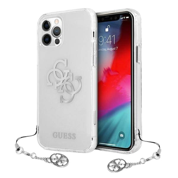 Etui Guess 4G Silver Charms Collection do Apple iPhone 12 Pro Max Transparent (3666339004798)