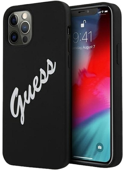 Панель Guess Silicone Vintage для Apple iPhone 12 Pro Max Черно-Білий (3700740495292)