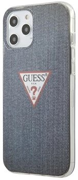 Etui Guess Jeans Collection do Apple iPhone 12/12 Pro Dark Blue (3700740481882)