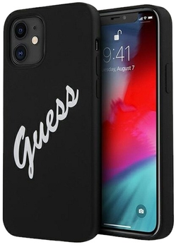 Панель Guess Silicone Vintage для Apple iPhone 12 mini Черно-Білий (3700740495278)