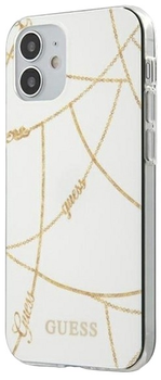 Etui Guess Gold Chain Collection do Apple iPhone 12 mini White (3700740481332)