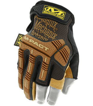 Тактические перчатки Mechanix Leather M-Pact Fingerless Framer, Коричневий, M