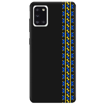Чехол для Samsung Galaxy A31 черный матовый soft touch Embroidery (14110050704269780)