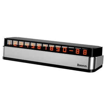 Автовизитка с номером телефона в машину для парковки Baseus Moonlight Box Series Temporary Parking Number Plate Парковочная карта black ACNUM-B01