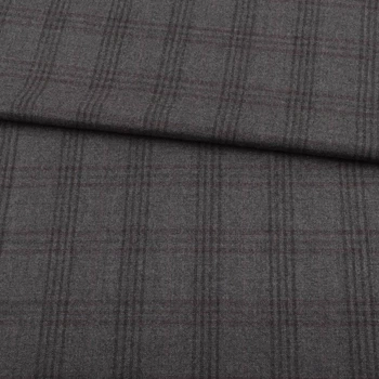 Шерсть костюмная в клетку серую серая ARMANI, ш.155 (18189.002)
