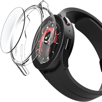Etui + szkło ochronne Spigen Thin Fit ACS05400 do Samsung Galaxy Watch 5 Pro 45 mm Przezroczysty (8809811868258)