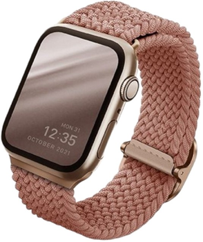 Pasek Uniq Aspen Braided do Apple Watch Series 1/2/3/4/5/6/7/8/SE/SE2 42-45 mm Różowy (8886463677117)