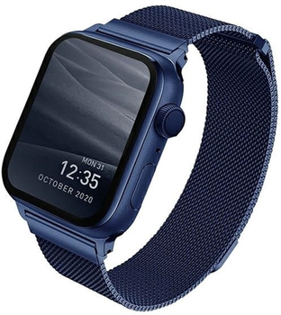 Ремінець Uniq Dante Stainless Steel для Apple Watch Series 1/2/3/4/5/6/7/8/SE/SE2 38-41 мм Marine Blue (8886463675755)