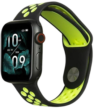 Pasek Beline Sport Silicone do Apple Watch Series 1/2/3/4/5/6/7/8/SE/SE2/Ultra 42-49 mm Czarno-Limonkowy (5904422919887)