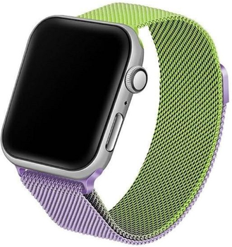 Ремінець Beline Steel для Apple Watch Series 1/2/3/4/5/6/7/8/SE/SE2 38-41 мм Green-Purple (5904422912703)